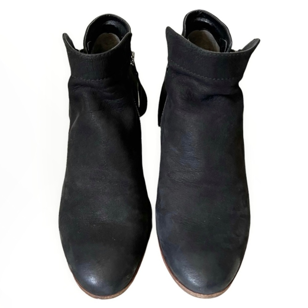 SAM EDELMAN PACKER Black Nubuck Burnished Leather Ankle Boots Booties Bl… - Picture 11 of 16